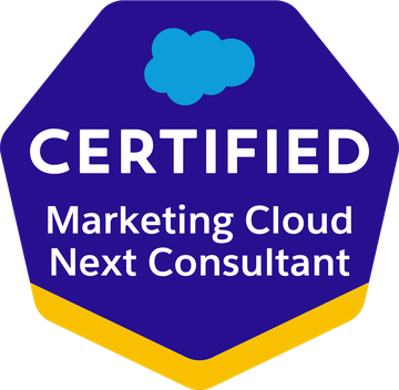 Salesforce Certified Marketing Cloud Next Consultant badge